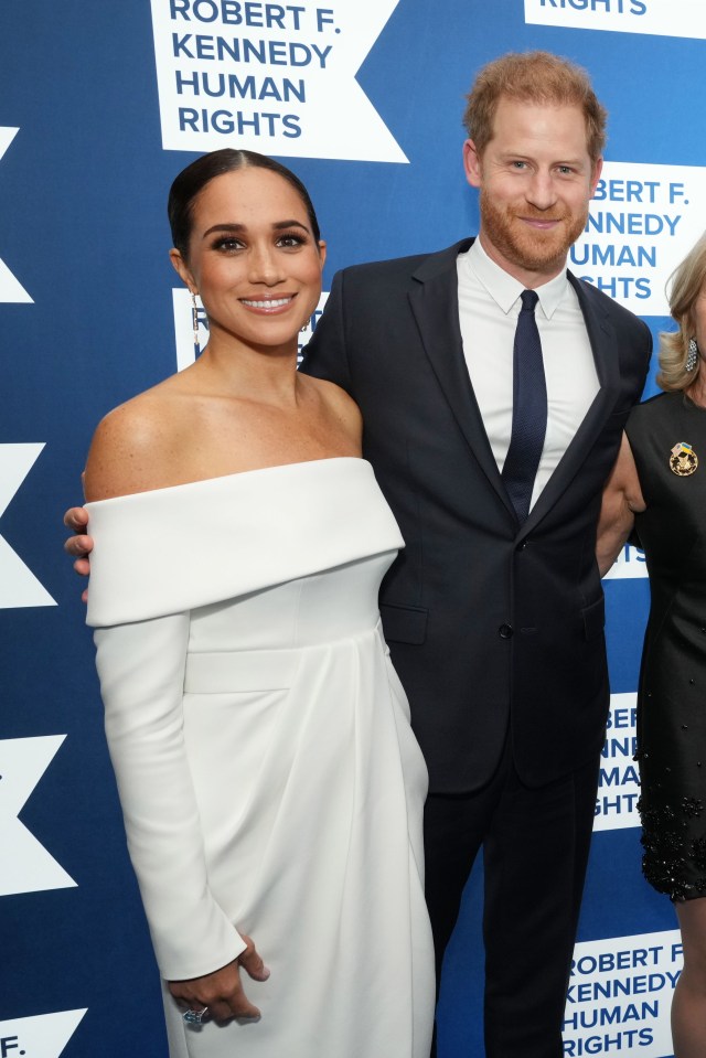 NEW YORK, NEW YORK - DECEMBER 06 Meghan, Duchess of Sussex and Prince Harry, Duke of Sussex attend the 2022 Robert F. Kennedy Human Rights Ripple of Hope Gala at New York Hilton on December 06, 2022 in New York City. (Photo by Mike Coppola/Getty Images for 2022 Robert F. Kennedy Human Rights Ripple of Hope Gala)