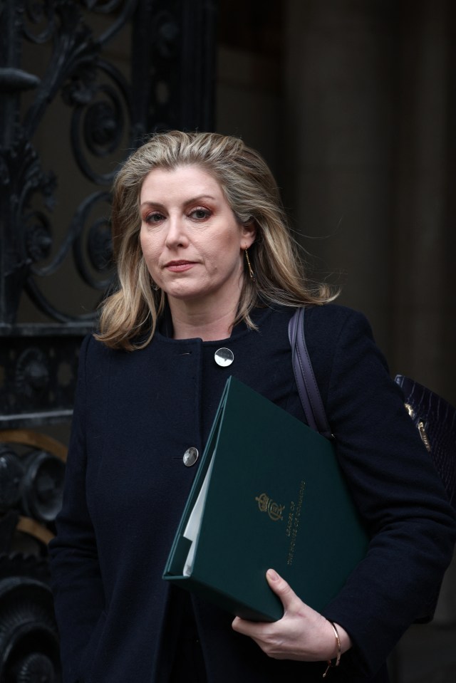 Britain's Leader of the House of Commons Penny Mordaunt walks towards 10 Downing Street in central London on February 19, 2024, to attend an afternoon cabinet meeting. (Photo by Adrian DENNIS / AFP) (Photo by ADRIAN DENNIS/AFP via Getty Images)