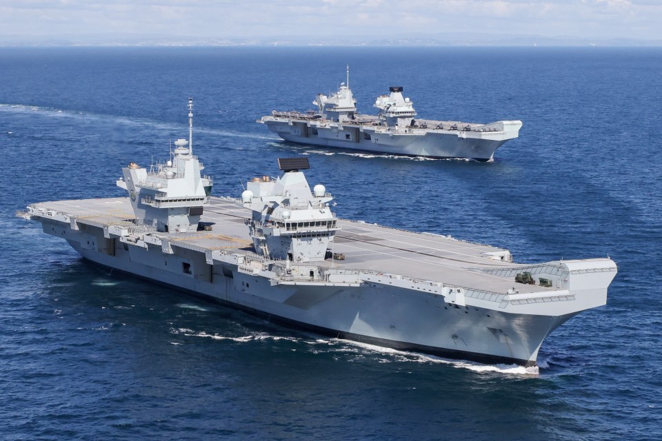 Ten sailors needed medical treatment after a blaze on HMS Queen Elizabeth