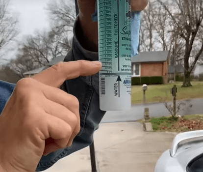 The cloudy residue shows how much ethanol is in your petrol