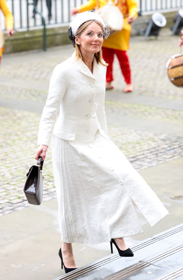 She wore her trademark all-white ensemble once again