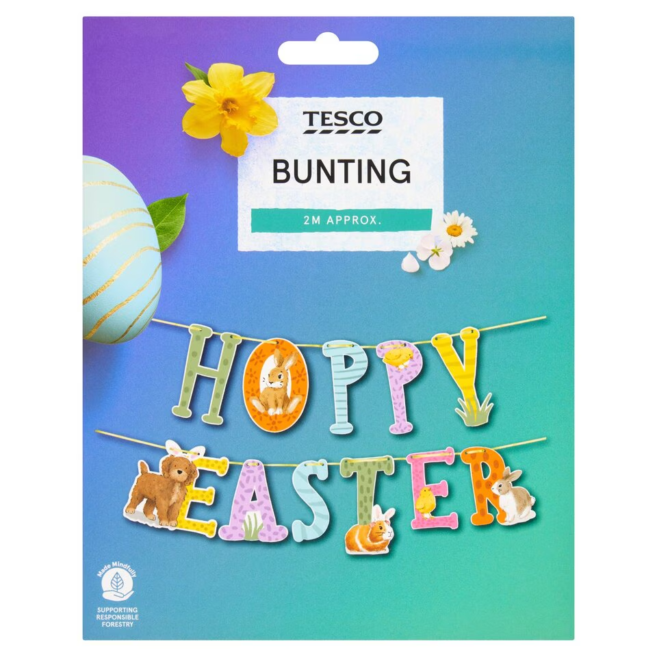 Hoppy Easter bunting, £1, Tesco