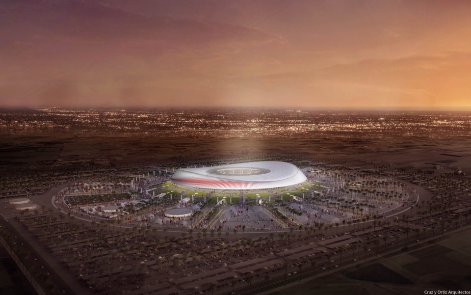 The stadium draws inspiration from the local custom of 'moussem'