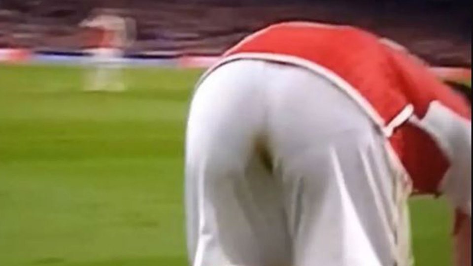 Viewers spotted a suspicious stain on the back of his shorts against Porto