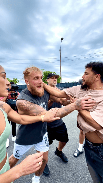 Jake Paul and Goyat clashed in a car park