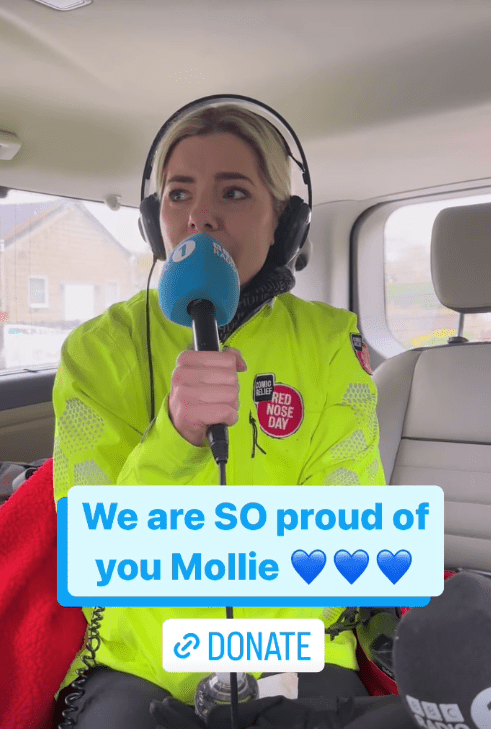 Mollie King broke down in tears on her Pedal Power Challenge