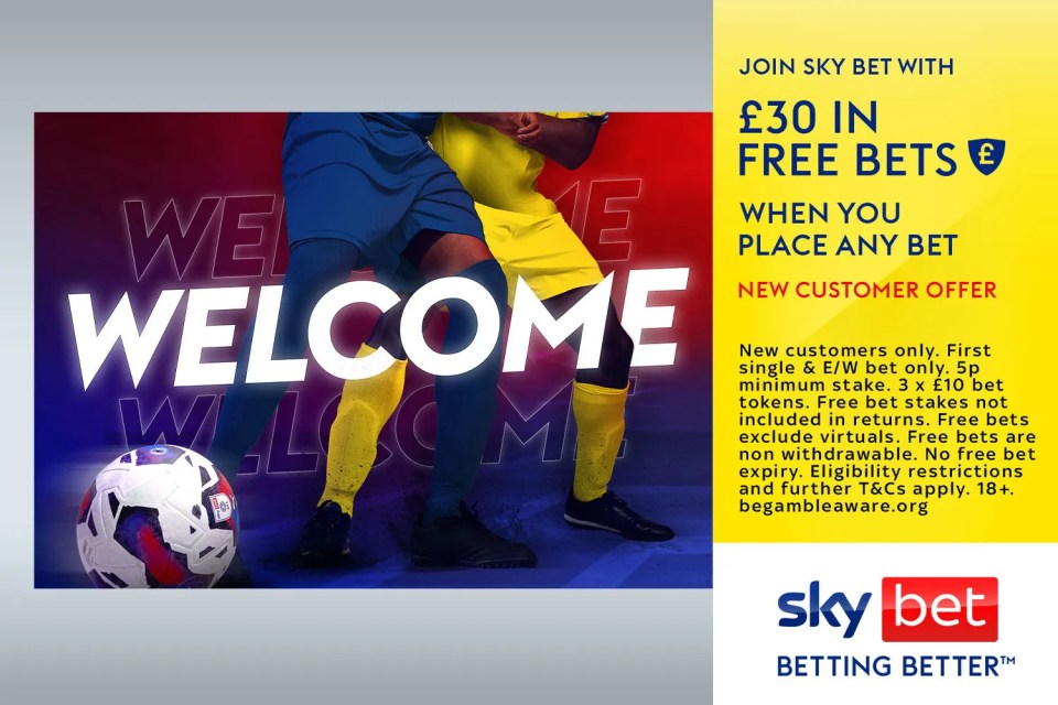 Bonus: Get £30 in FREE BETS when you place any bet with Sky Bet