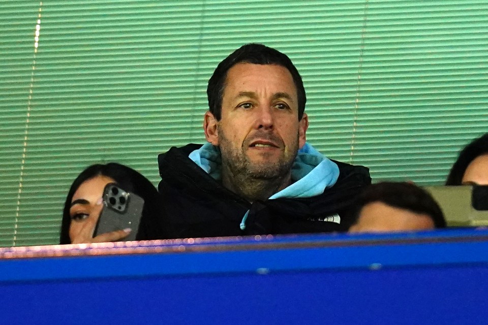 Adam Sandler takes in the action as Chelsea entertain Newcastle