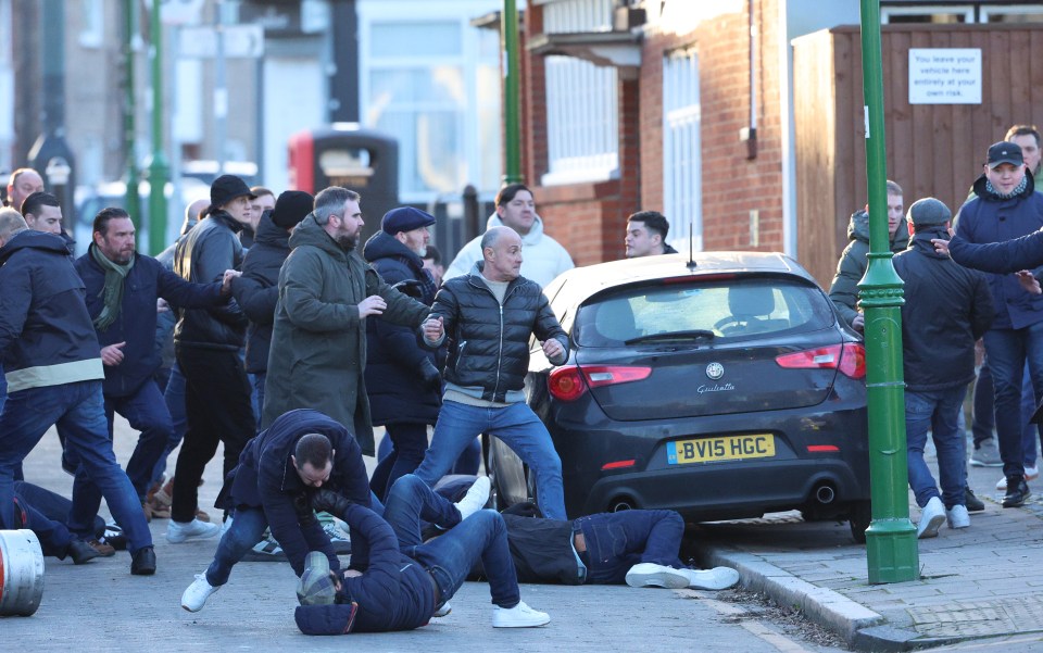 He was seen taking part in a brawl and getting the better of a thug on location in Dagenham, East London