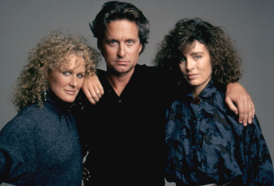 American actors Glenn Close, Michael Douglas and Anne Archer on the set of Fatal Attraction directed by British Adrian Lyne