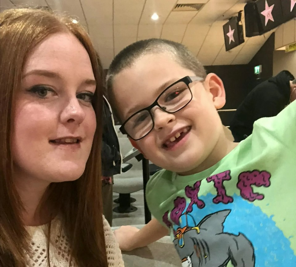 Kaleigh with her son Kieran who drowned in the River Soar