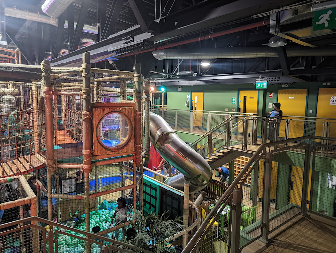 There is a three-storey soft play for younger guests too