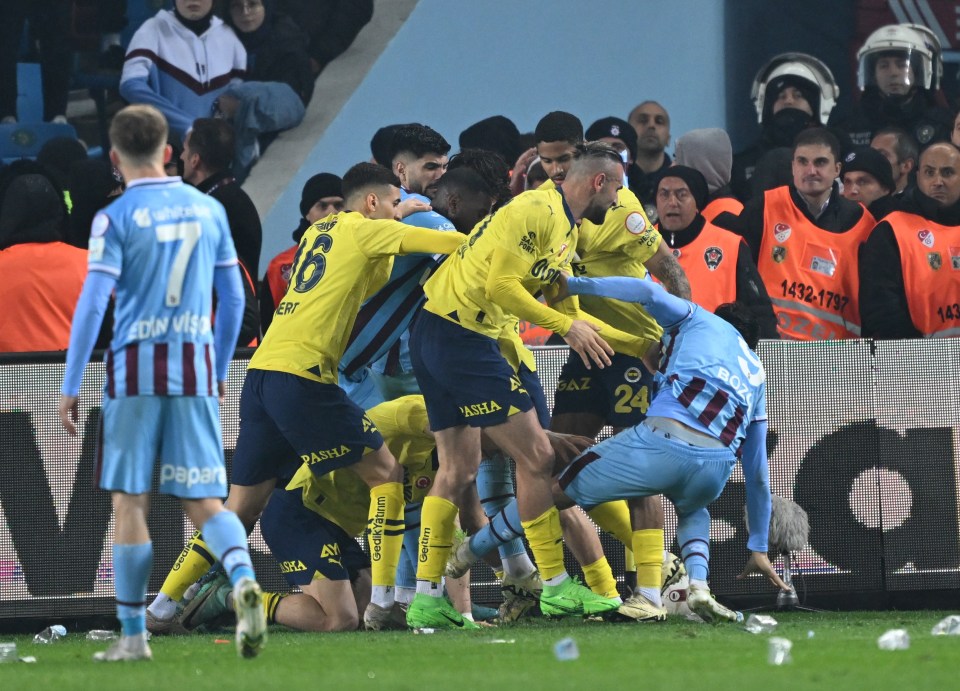 The players were involved in a brawl during the game