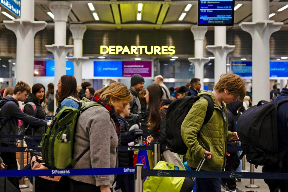 A busy St Pancras International train station as holidaymakers look to travel