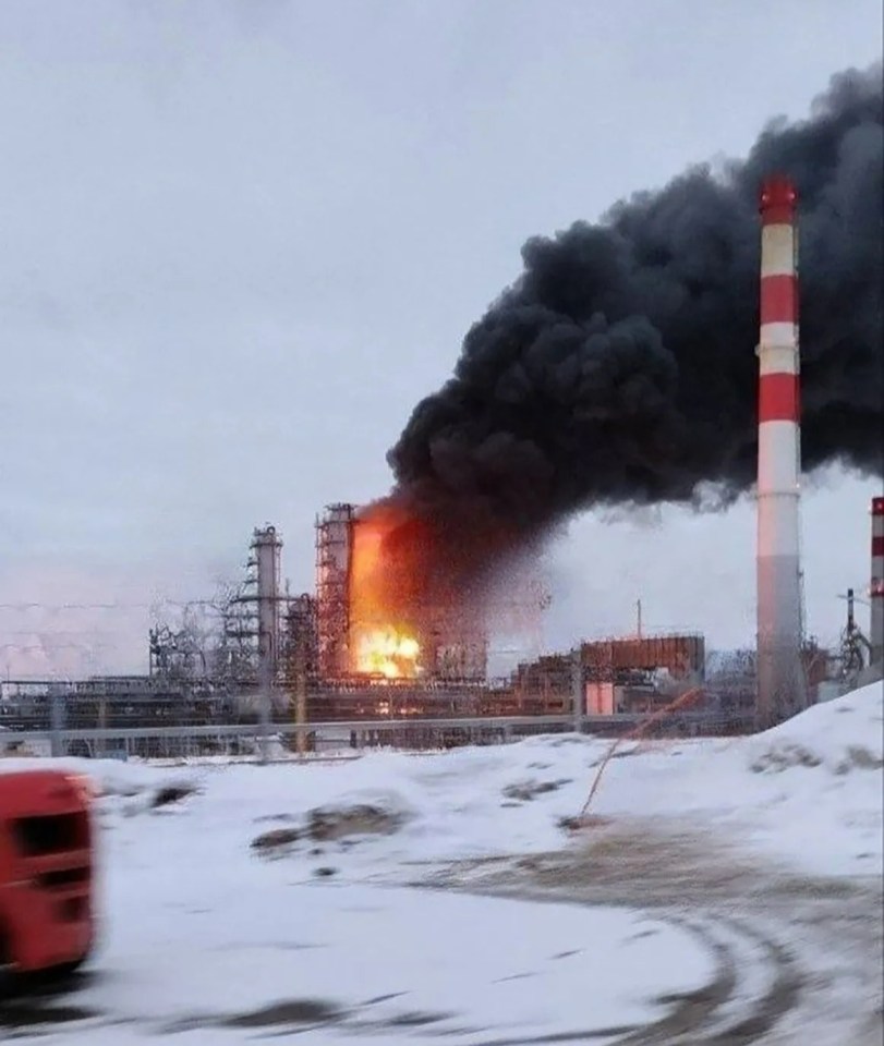 The blitz also caused a fire at an oil refinery in Nizhny Novgorod region