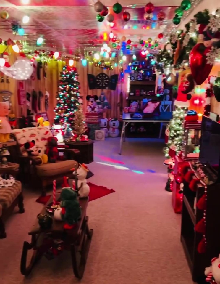 The couple celebrate Christmas 365 days of the year thanks to their basement