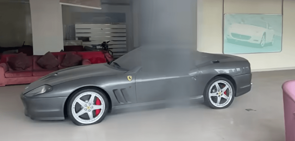 A supercar dealership has been left abandoned – with three motors including a Ferrari 575 Superamerica inside