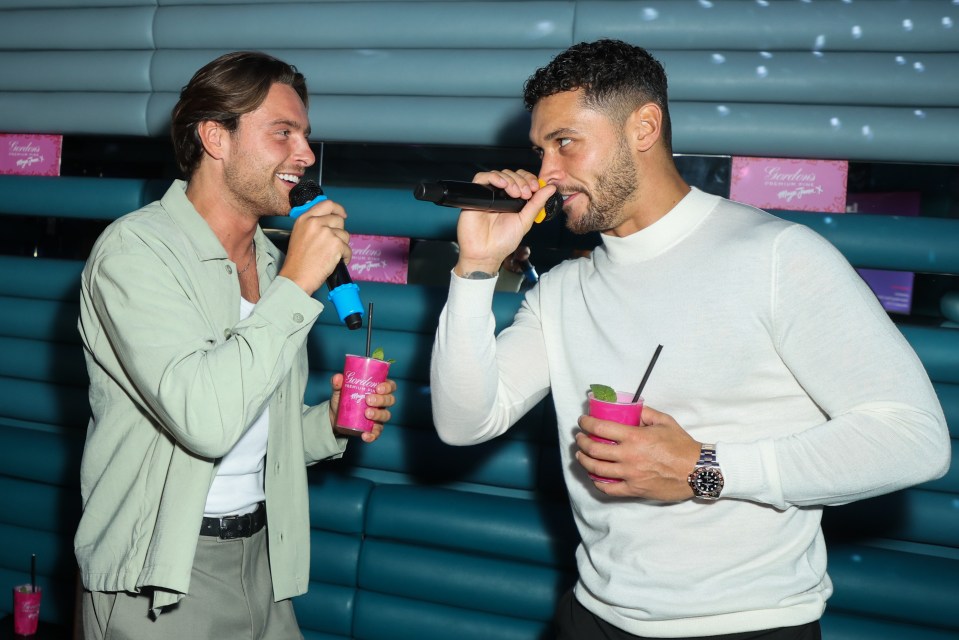 Casey O’Gorman and Callum Jones attend Gordon’s Premium Pink & Maya Jama’s launch of her new bottles