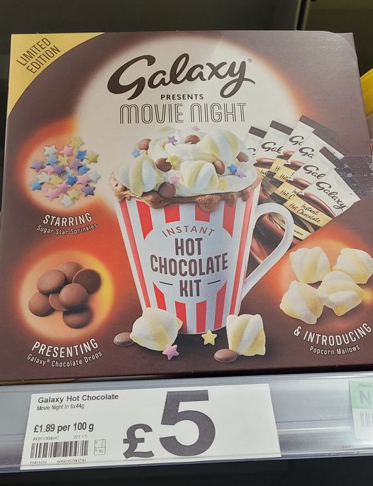 Galaxy have hot chocolate boxes for sale for just £5