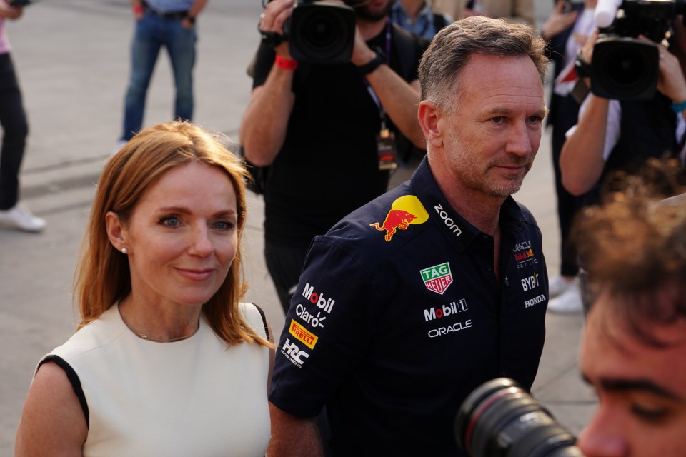 Geri is said to be 'heartbroken and humiliated' by the leaks but still turned up trackside