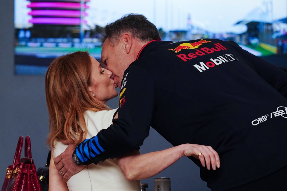 Horner and wife Geri shared a kiss