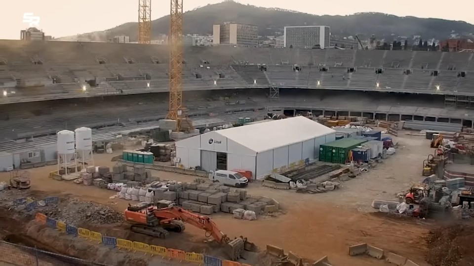 The Nou Camp looks unrecognisable in its current state - and far from ready