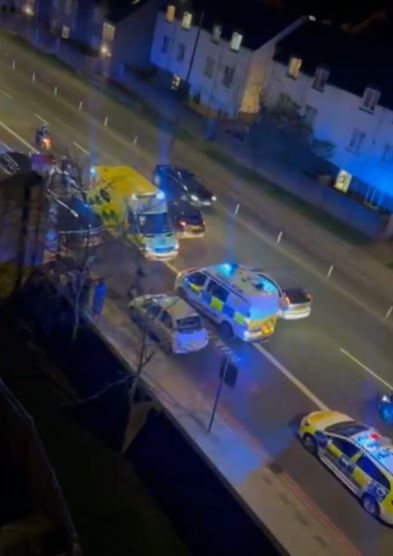 Emergency service vehicles raced to the scene as members of the public watched on in horror