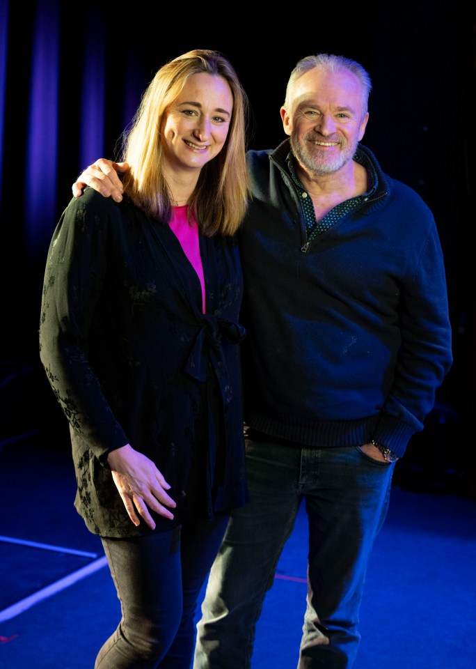 Bobby Davro speaks exclusively to the Sun about his stroke he had earlier this year when he collapsed as he came off stage. ..Bobby Davro with Emma Pryer. ..04-03-24...