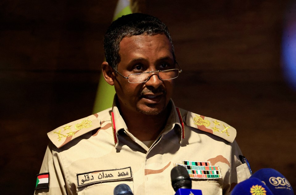 RSF leader Mohamed Hamdan Dagalo, better known as Hemedti, speaks during a press conference at RSF headquarters in Khartoum