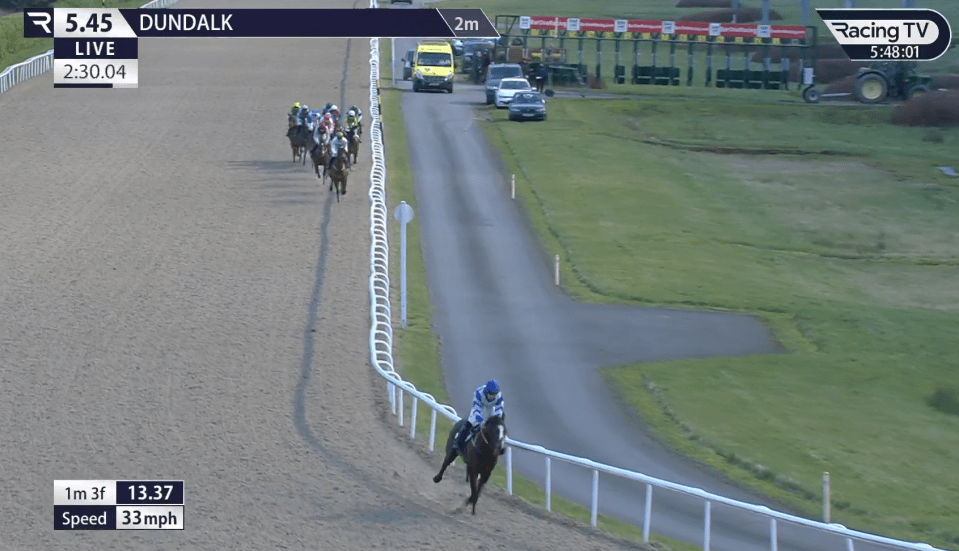 Winning jockey Healy was not for catching - a memorable first ever win for the amateur rider