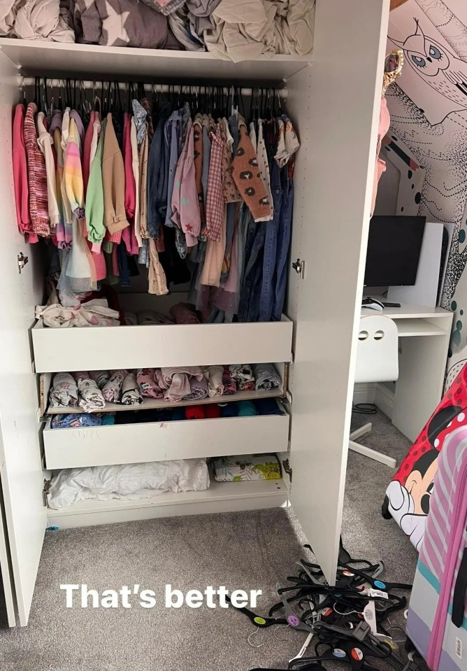 She shared her time-saving hack for getting their clothes in order