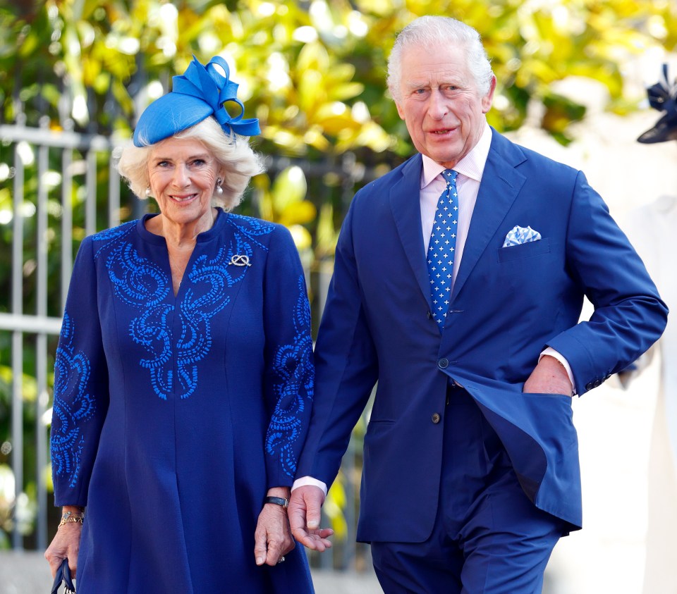 The King and Queen will attend the Easter Sunday service at Windsor Castle, seen here at last year's service