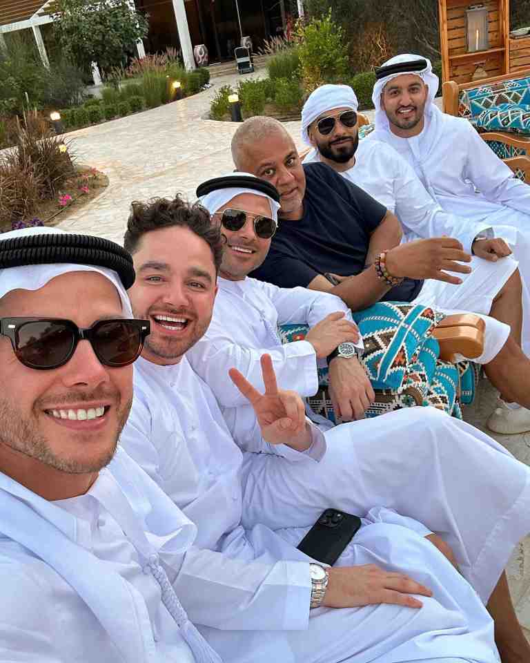 Ryan Thomas, centre, has jetted to Dubai