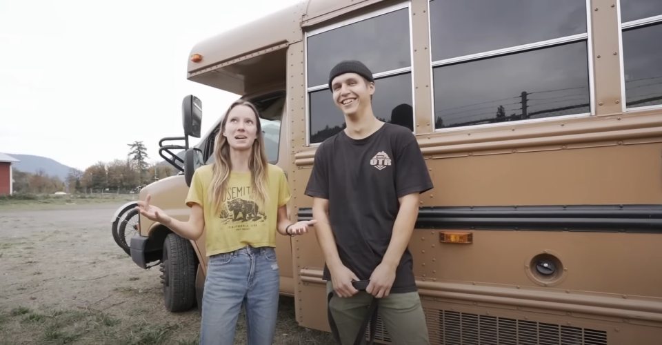 CJ and Courtney spent about £20,000 on buying the bus and converting it