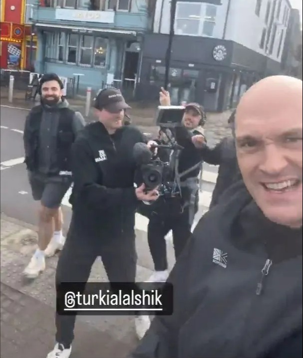 Tyson Fury showed he was being followed around by a camera crew