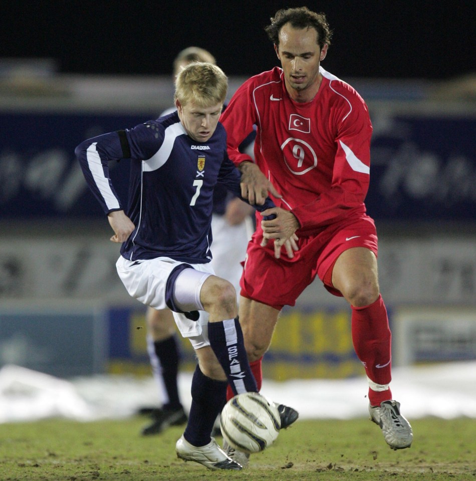 Martin, right, played three times for the Turkey national team