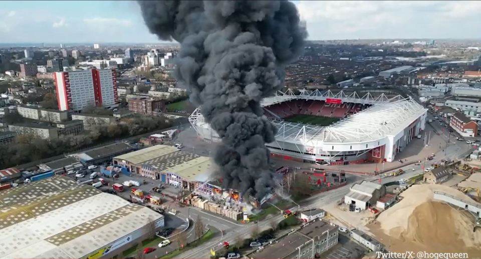 The fire broke out at an industrial estate