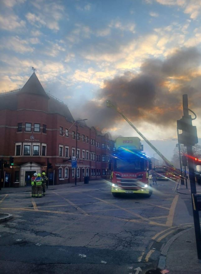 Twenty fire engines and around 175 firefighters were tackling the inferno