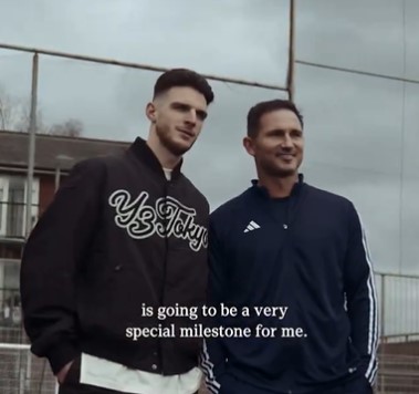 Frank Lampard presented Declan Rice with his custom boots