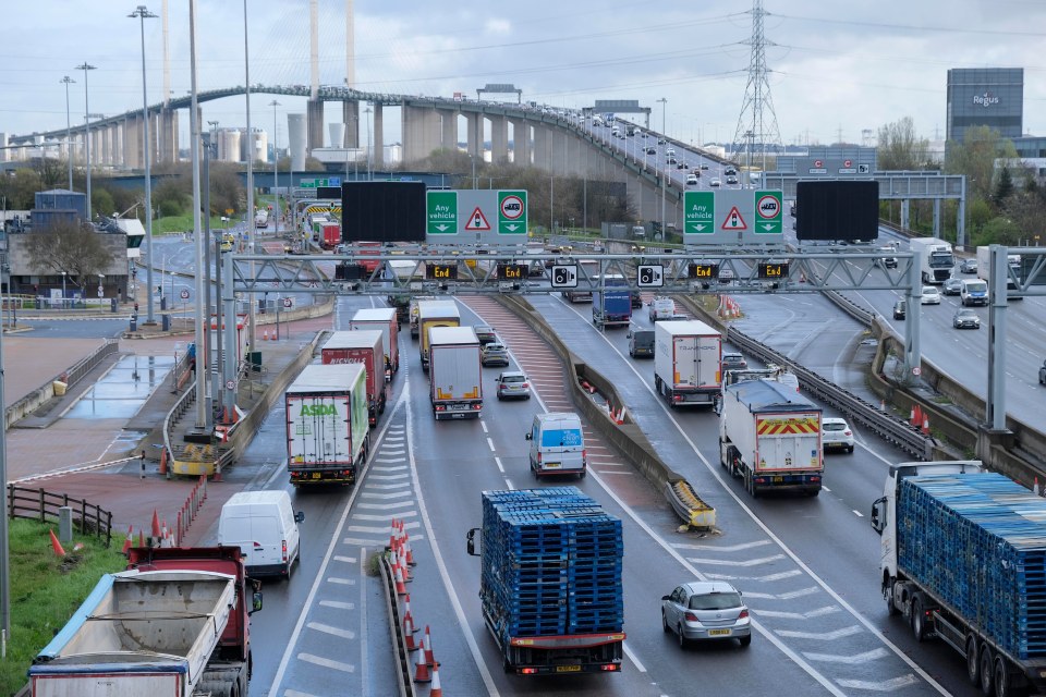 The Dartford Crossing on the morning before the Easter Holidays begin