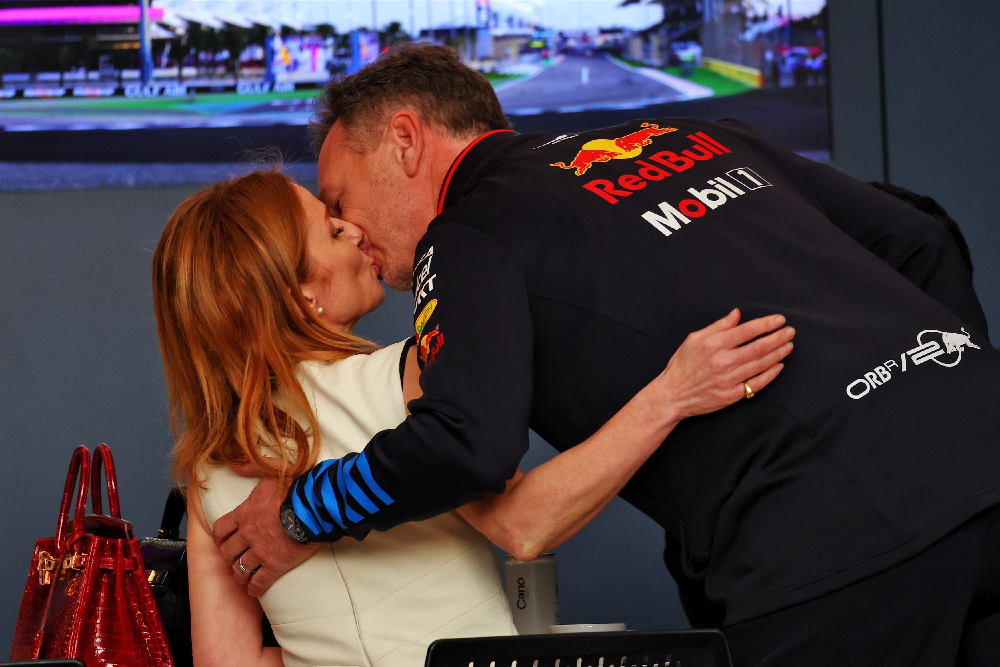 Geri flew to Bahrain last weekend and put on a very public show of support with husband Horner