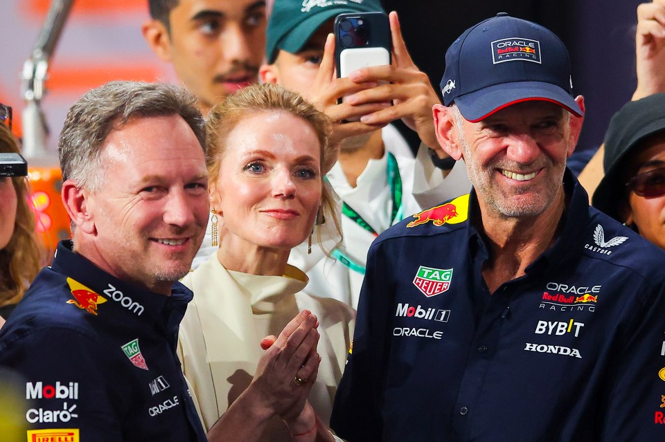 And the two looked delighted as Red Bull won again