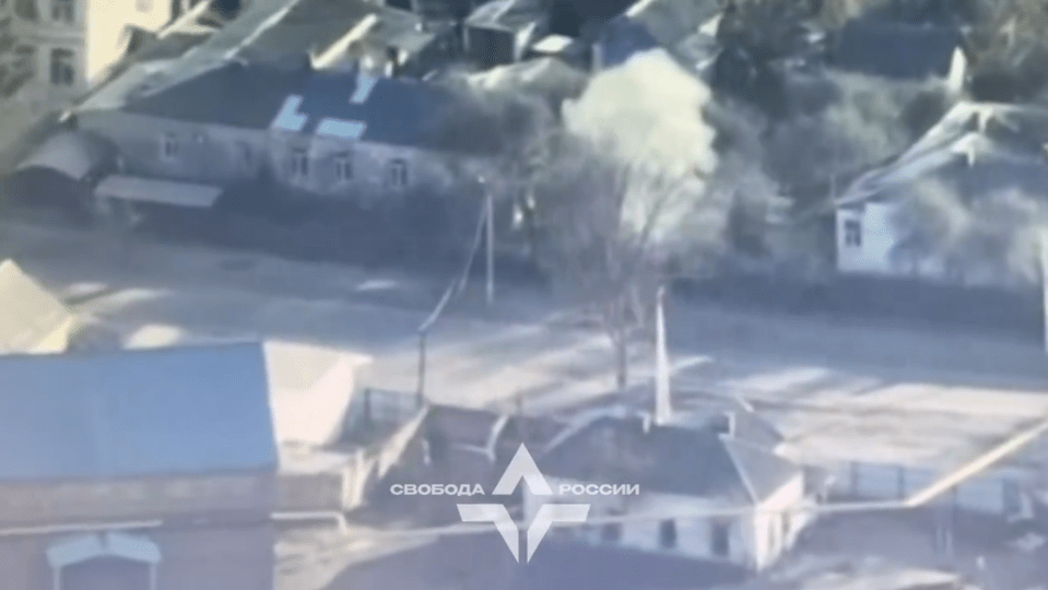 The moment the legion claimed to have destroyed an armed personnel carrier in the Belgorod region