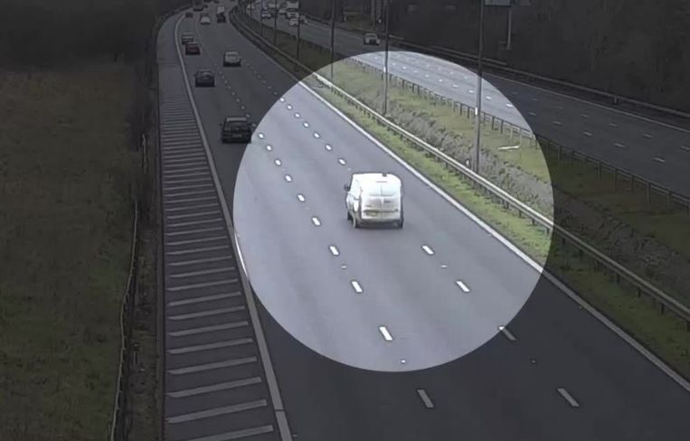 CCTV footage caught Newman's van swerving across lanes before the crash