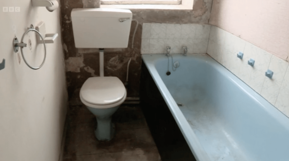 The infested bathroom was drastically transformed