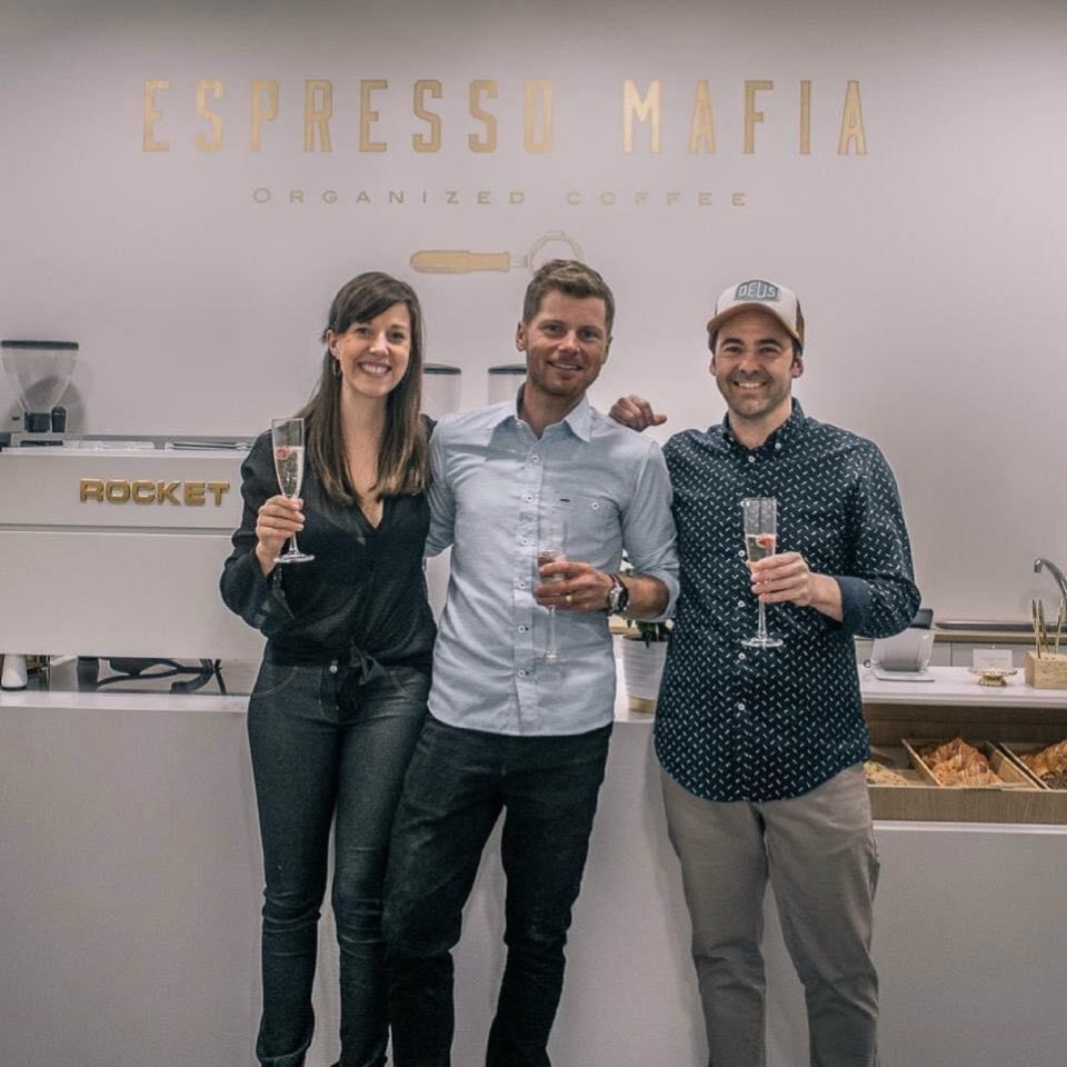 Meier, centre, ditched cycling at the age of 31 and now owns a coffee shop