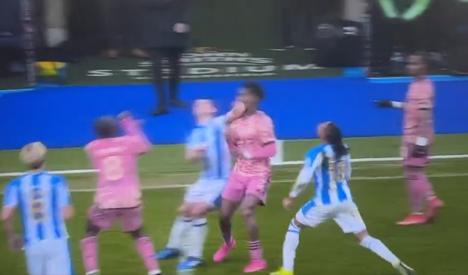 The Huddersfield captain elbowed Junior Firpo while already on a yellow