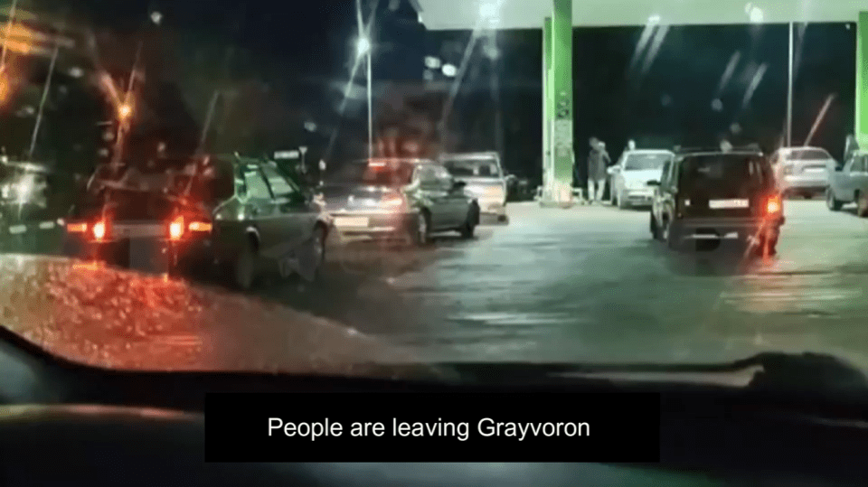 There was reportedly 'panic' in the town of Grayvoron as people fled Belgorod region