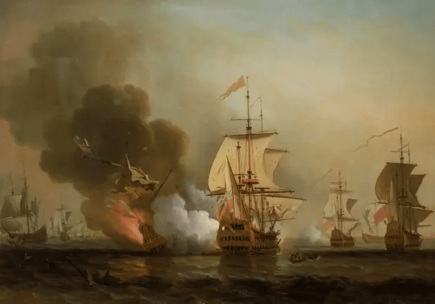 A painting of the San Jose Galleon before it sunk 300 years ago