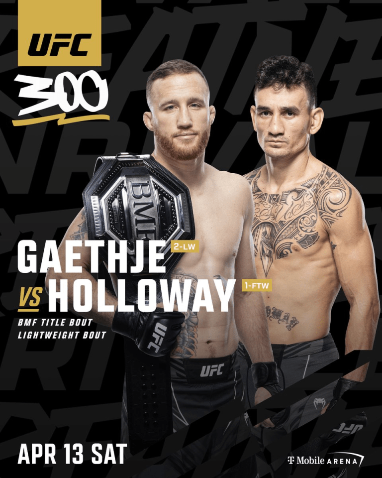 A BMF title fight between Justin Gaethje and Max Holloway is the pick of the fights